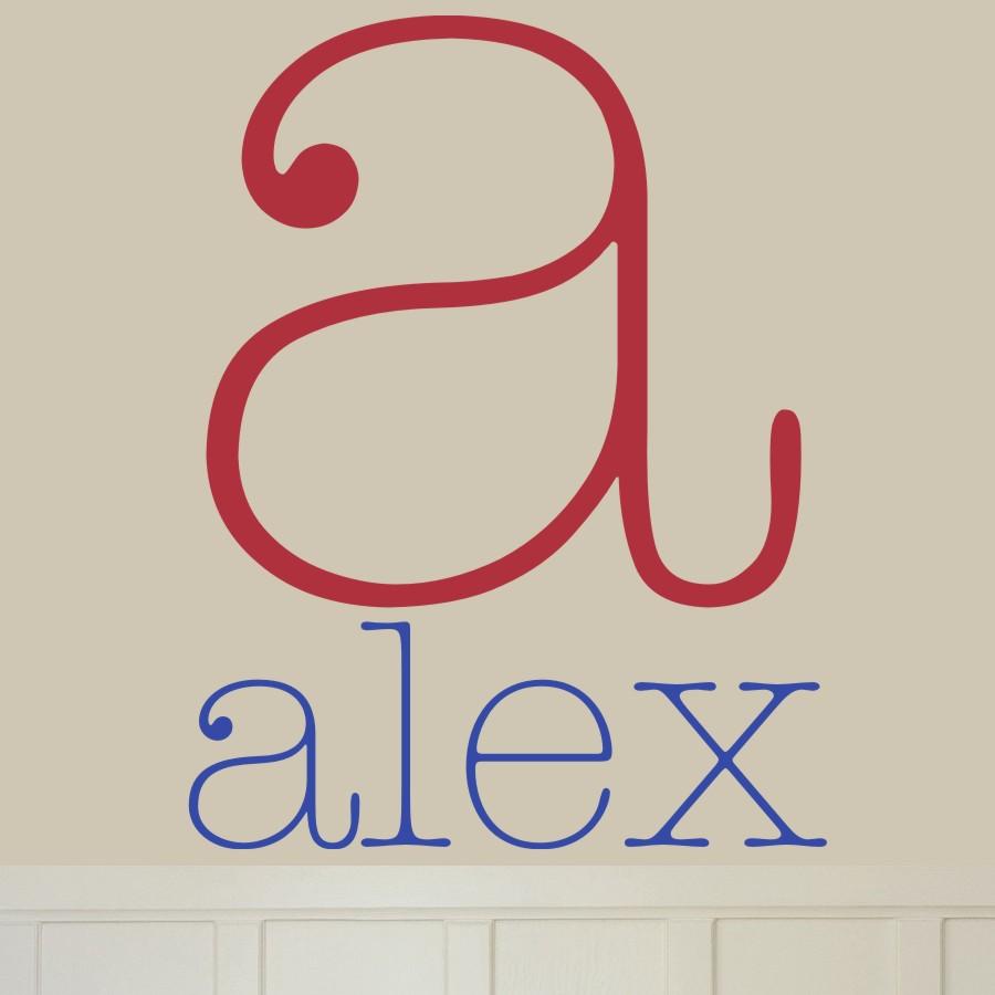 Typed Personalized Monogram Name Kids Wall Decal