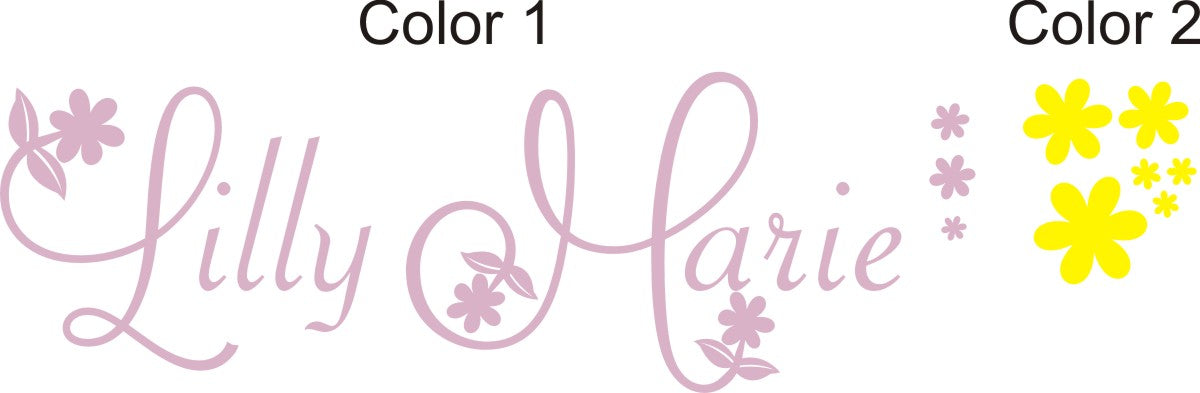 Daisy Chain Lilly Floral Personalized Name Kids Wall Decal