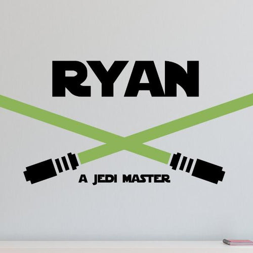 Star Wars Lightsaber Duel Name Kids Wall Decal