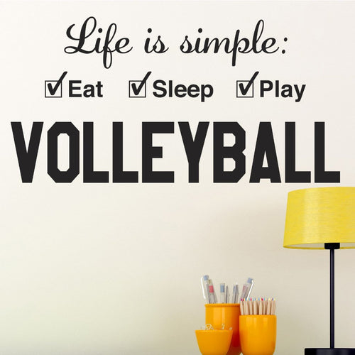 Volleyball Life is Simple Play Kids Wall Decal