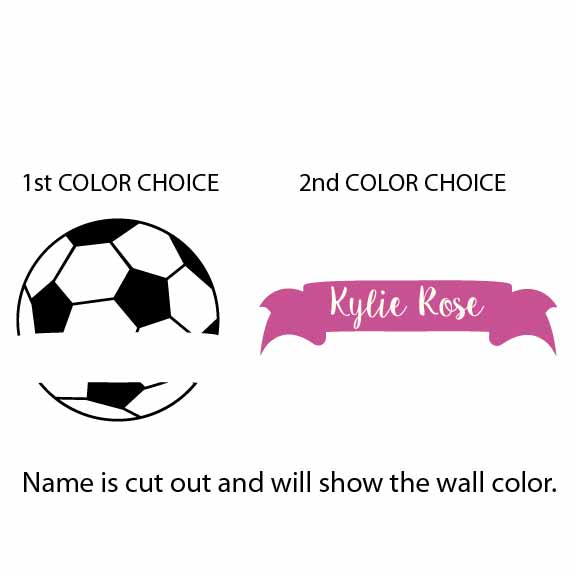 Soccer Ball Banner Personalized Kids Wall Decal