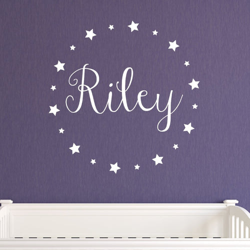 Star Burst Personalized Name Kids Wall Decal