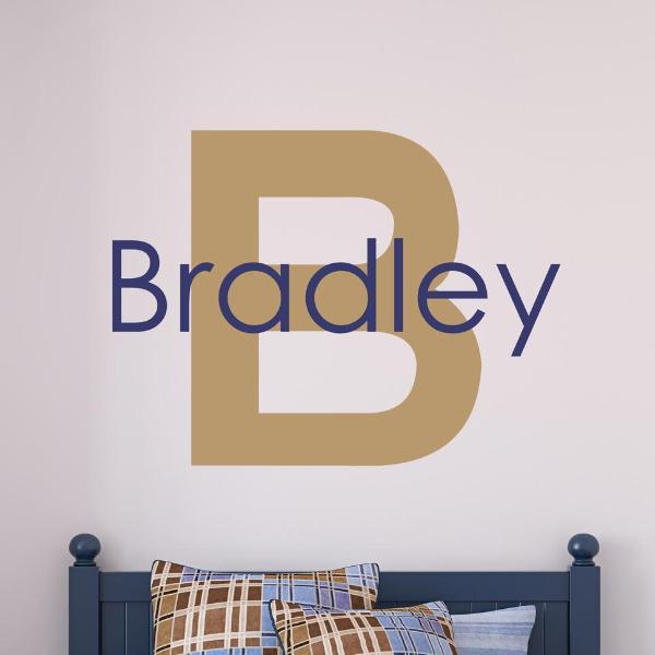 Name and Monogram Bradley Kids Wall Decal