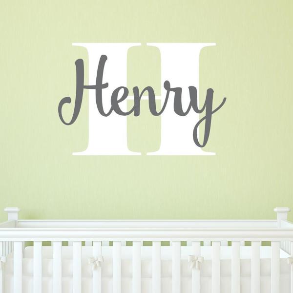 Name with Monogram Henry Kids Wall Decal