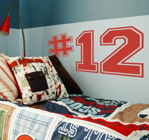 Sports Varsity Numbers Kids Wall Decal