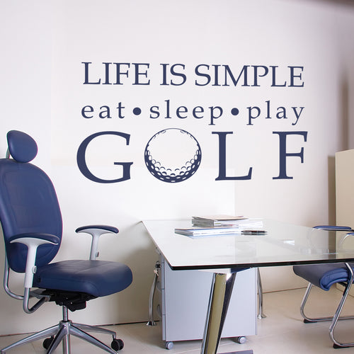 Golf Life is Simple Play Golf Wall Decal