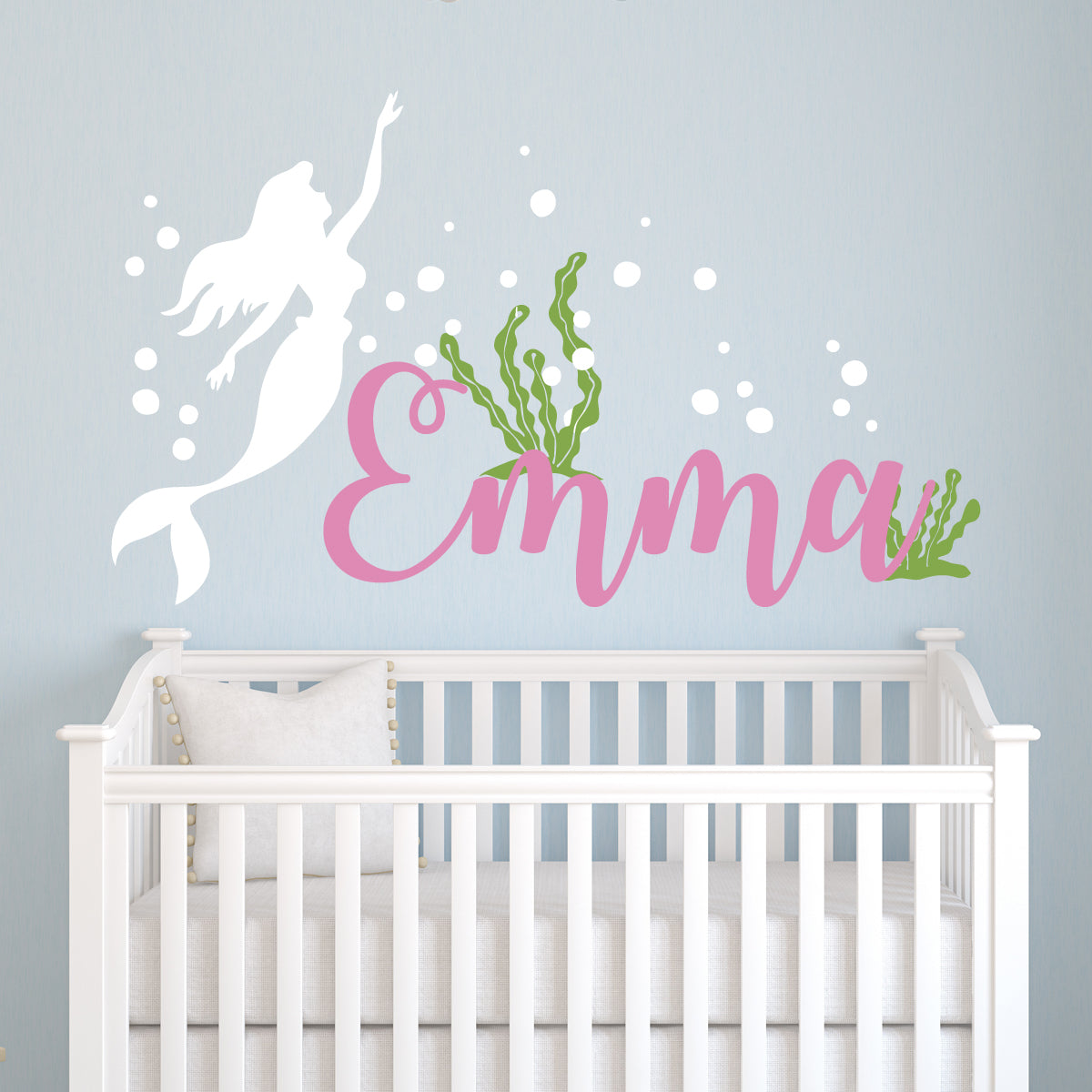The Little Mermaid Dream with Name Girls Wall Decal
