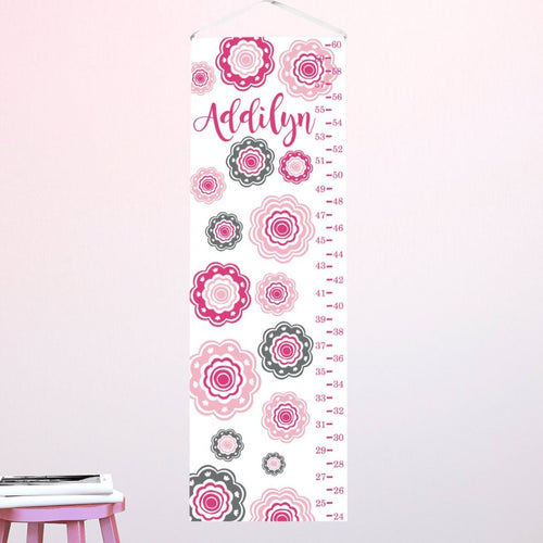 Personalized Blooms Canvas Growth Chart
