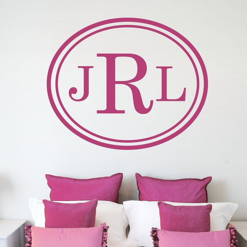 Oval Personalized Monogram Wall Decal