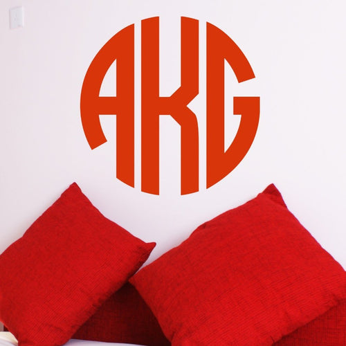 Circle Monogram Personalized Wall Decal
