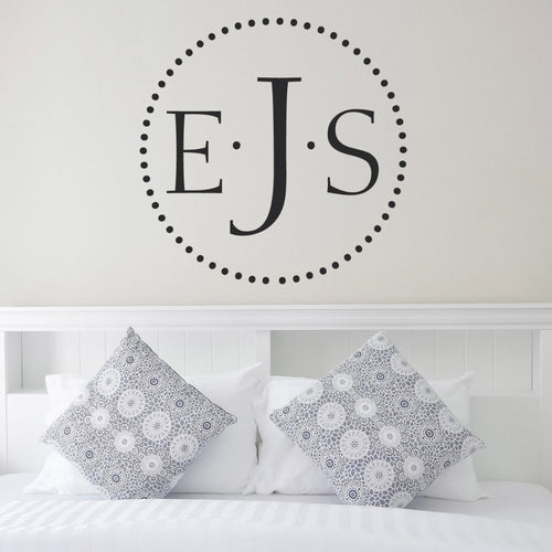 Dot Monogram Personalized Wall Decal
