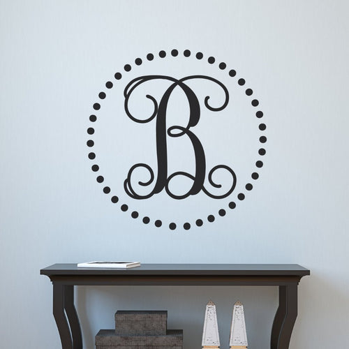 Fancy Dot Monogram Personalized Wall Decal