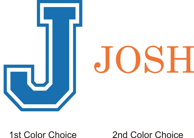 Boy Collegiate Initial with Name Personalized Wall Decal