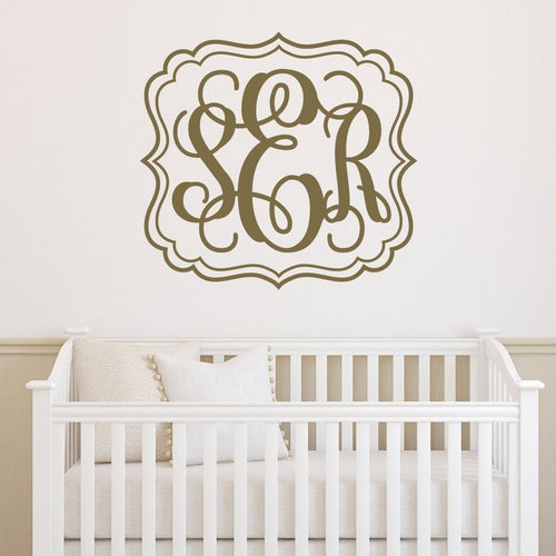 Whimsy Vintage Monogram Personalized Wall Decal