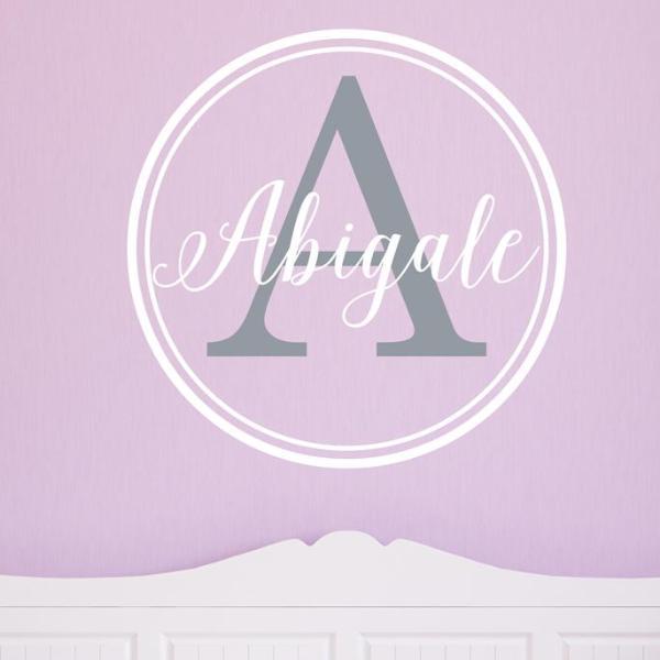 Abigail Double Circle Personalized Wall Decal