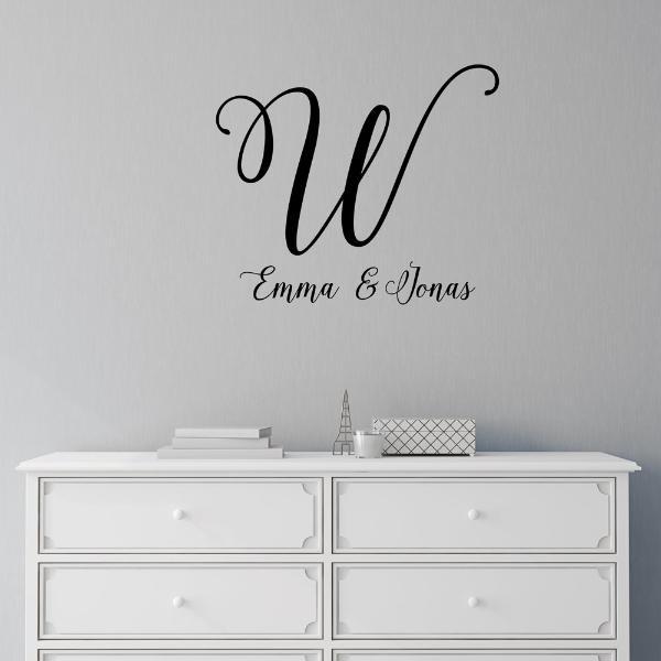 Wedding Couple Monogram Wall Decals | Alphabet Garden Decals – Modern ...