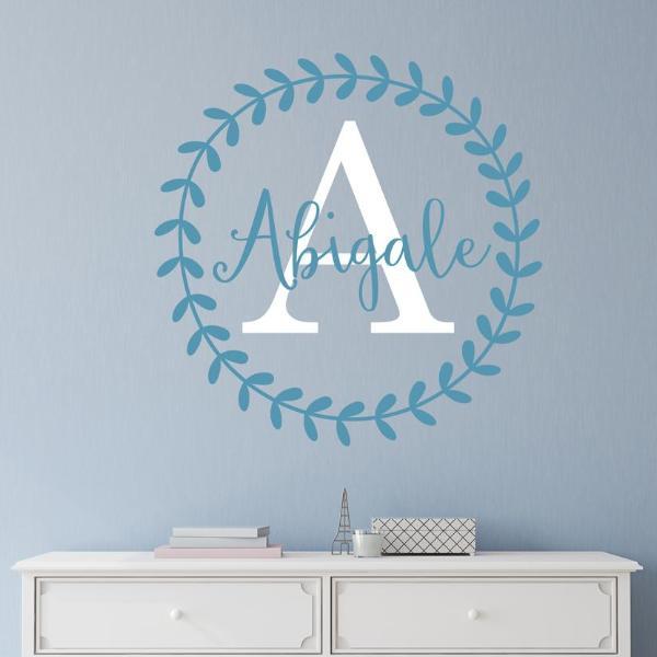 Abigail Leaf Vine Personalized Wall Decal