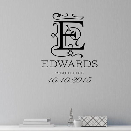 Royal Monogram Personalized Wall Decal