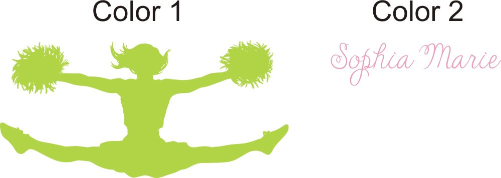 Cheerleader Splits Name Kids Wall Decal